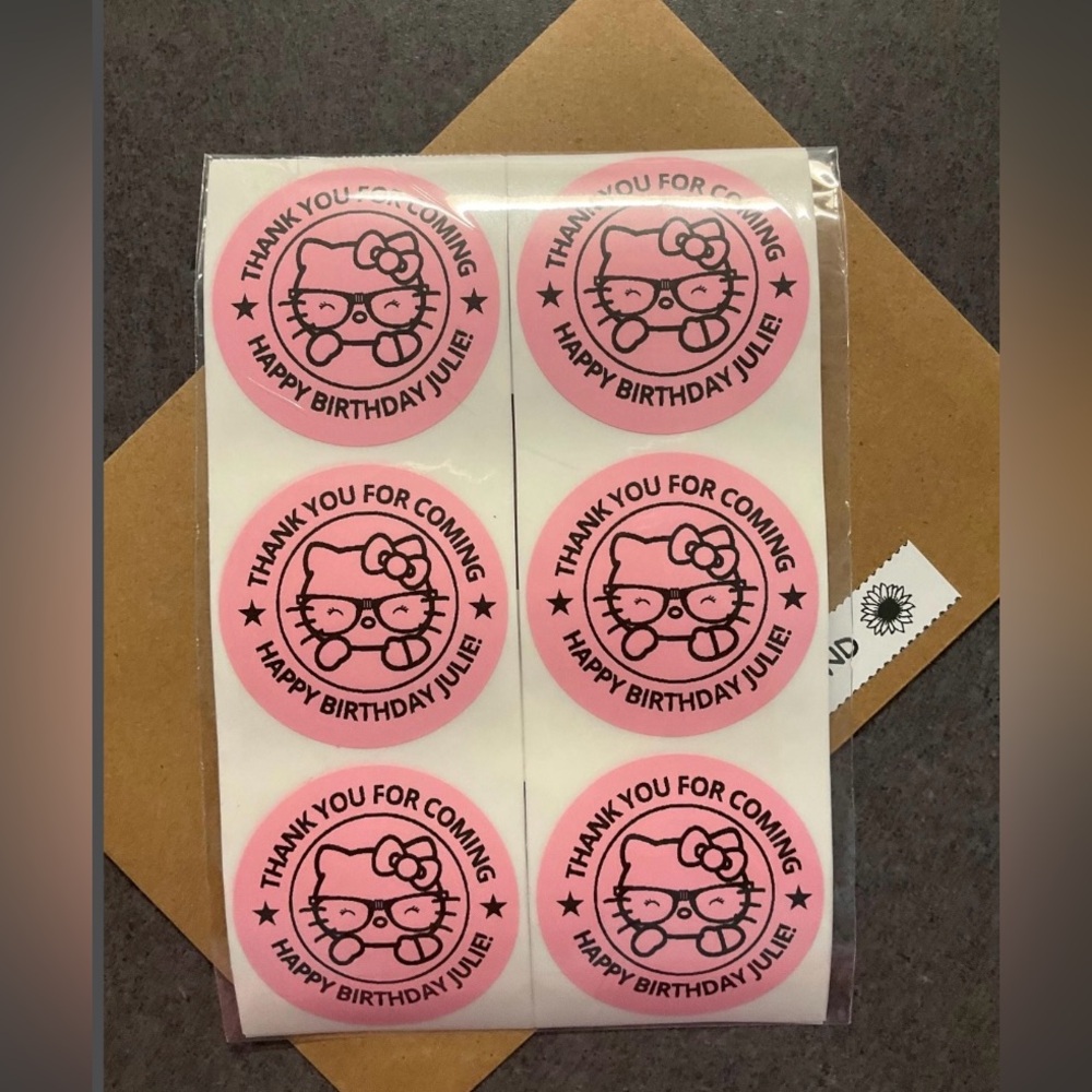 Custom Hello Kitty Sanrio Round Stickers